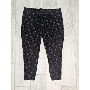 Torrid Black Floral Stretch Pull On Skinny Jeggings 3X